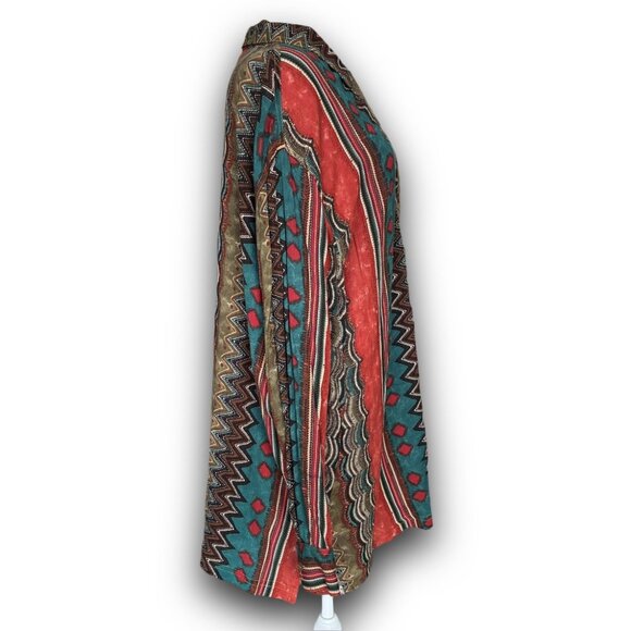 Vintage Carole Little 2X Boho Southwestern Tunic Top Tribal Boho Artsy - Picture 4 of 11